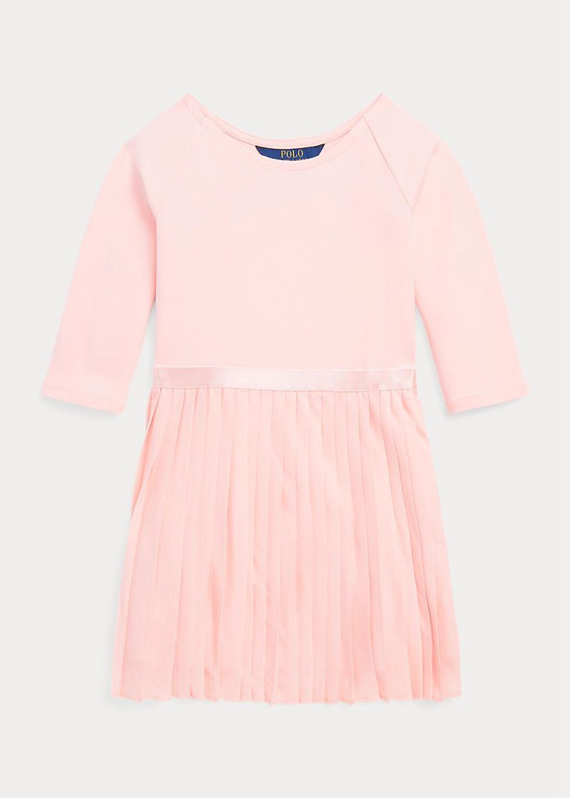 Vestidos Polo Ralph Lauren Niña 1.5-6.5 Años Pleated Stretch Ponte-Jersey Chile Rosas SMQRI-9423